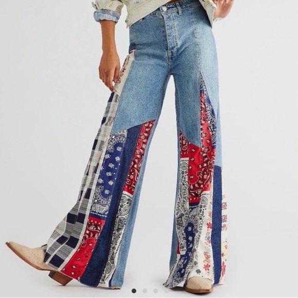We The Free Denim - Free People We The Free Cortez Pieced Flare Leg Jeans NWT